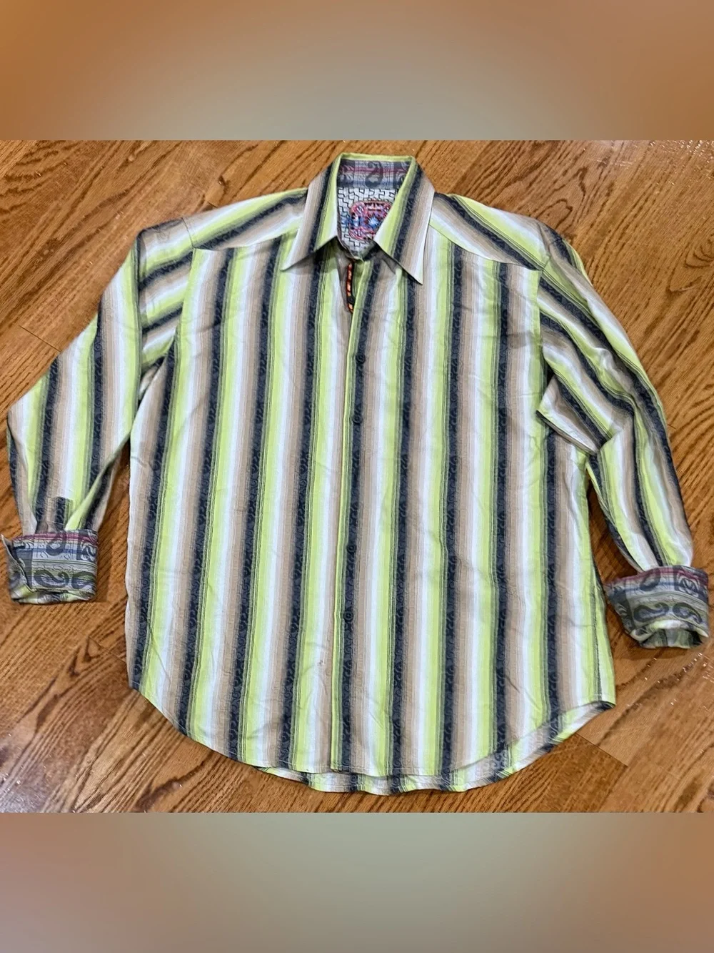 Robert Graham Boys' Striped Button-Down Shirt - Green, Blue, Cream
